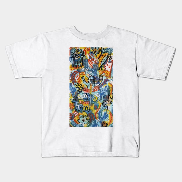 nature  party Kids T-Shirt by Angel Rivas